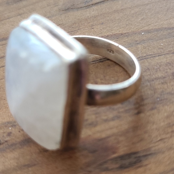 Rectangular Sterling Moonstone Ring - Picture 4 of 4